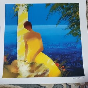 Vibrant Yellow and Blue Art Print